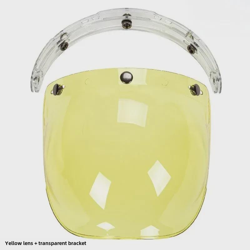 Japanese Three-Button Bubble Lens Motorcycle Helmet