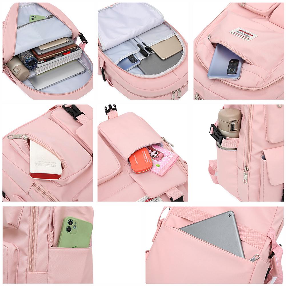 Travel Backpacks Bookbag for Women & Men Boys Girls School College Students Backpack Durable Water Resistant Pink