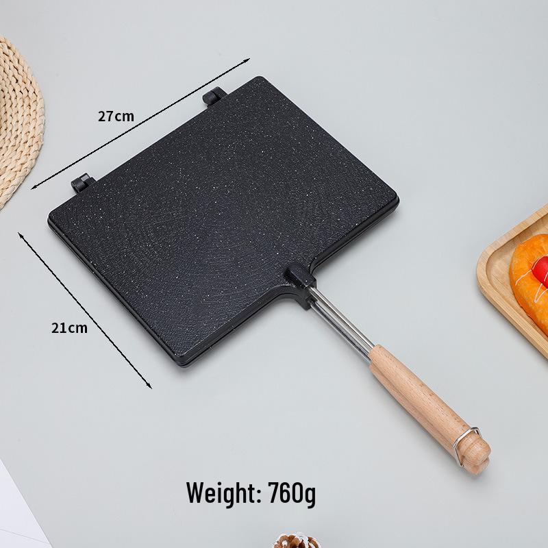 Introducing the "Double-Sided Striped Grill Pan" – perfect for sandwiches, steaks, and eggs.