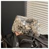 Casual Sequin Shoulder Bag Lightweight Solid Color Chain Crossbody Bag Large Capacity Female Handbag For Evening Party
