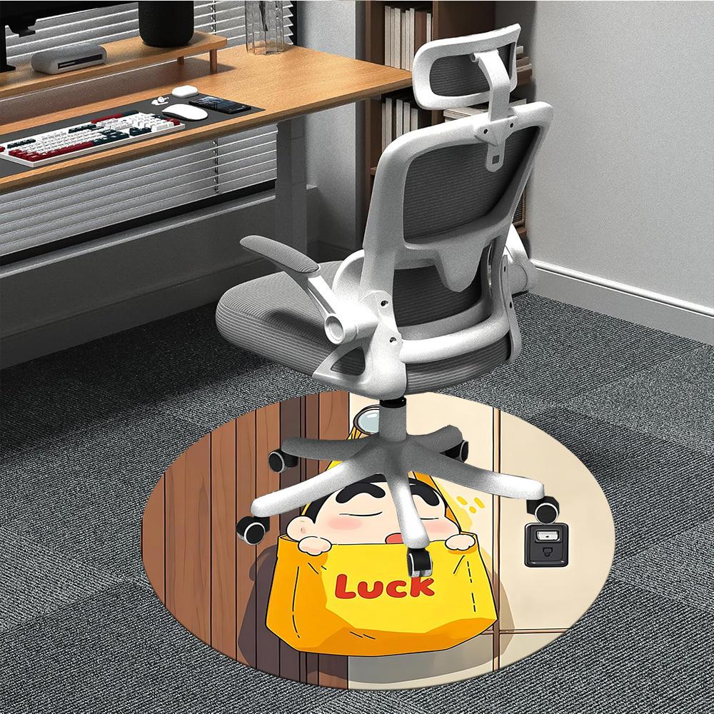 1pc Lucky Crayon Shin-chan Office Round Area Rug, Under Office Chairs Bedroom Living Room Home Decor  a1022212