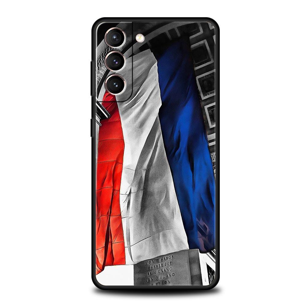 France flag Phone Case For Samsung Galaxy S25 Edge S24 S23 S22 S21 Ultra S20 FE 5G S10 S10E S9 Plus Soft TPU Cover Galaxy S22+ 5G