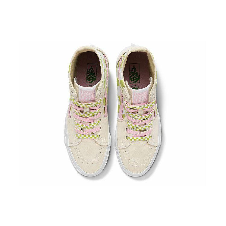 Emma Mulholland On Holiday X Vans Sk8-Hi Tapered Whimsical Checkerboard Unisex Sneakers Tan Multi-Color True-White VN0A5KRU6GL
