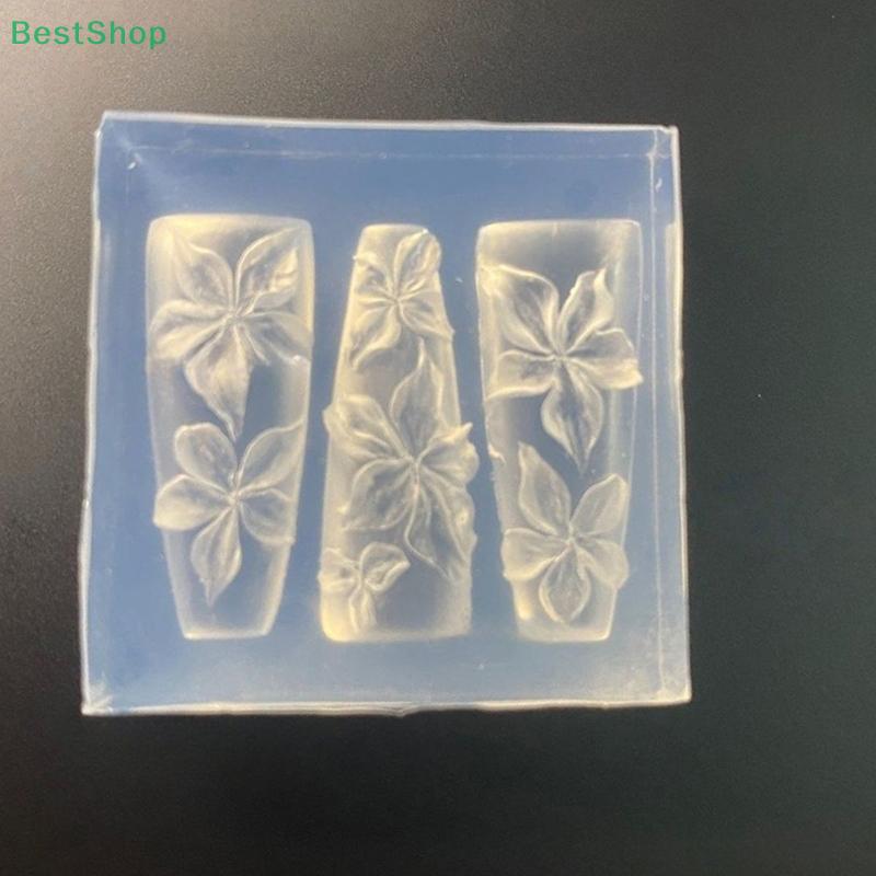 3D Silicone Nail Art Template Carving Curved Lily Flower Transparent Nail Art Decor DIY Nail Art Mold