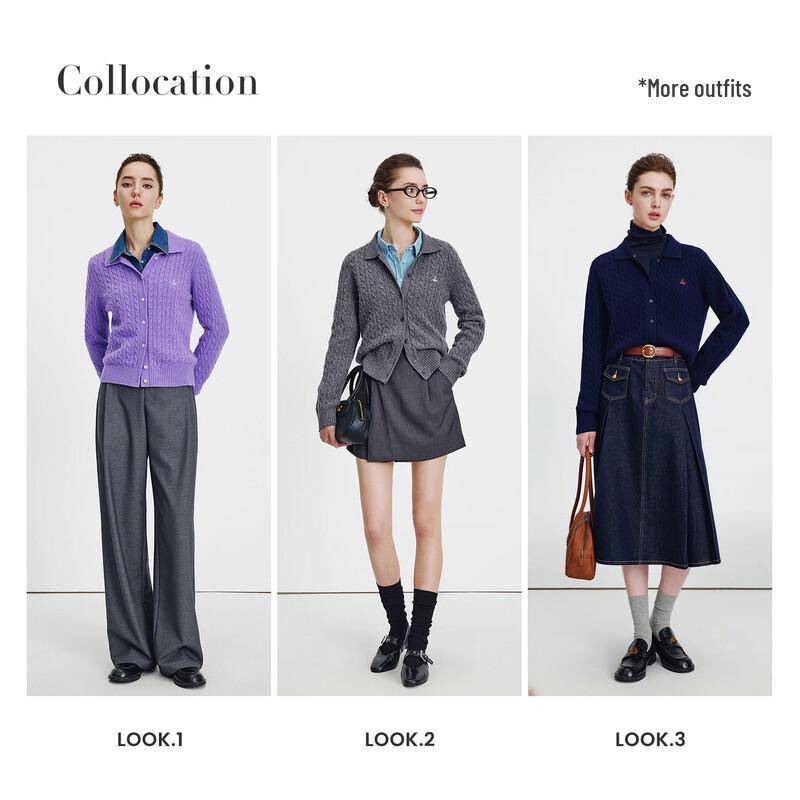 Navigare Women's Autumn Cable Knit Cardigan Sweater