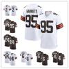 NFL Cleveland Browns 24 Nick Chubb 95 Myles Garrett Jersey Bordado Masculino Feminino Roupa Esportiva Mistura de Algodão