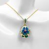 Open and Close Hot Egg Micro-inlaid Zircon Flower Pendant Fringed Copper Gold-plated Enamel Necklace