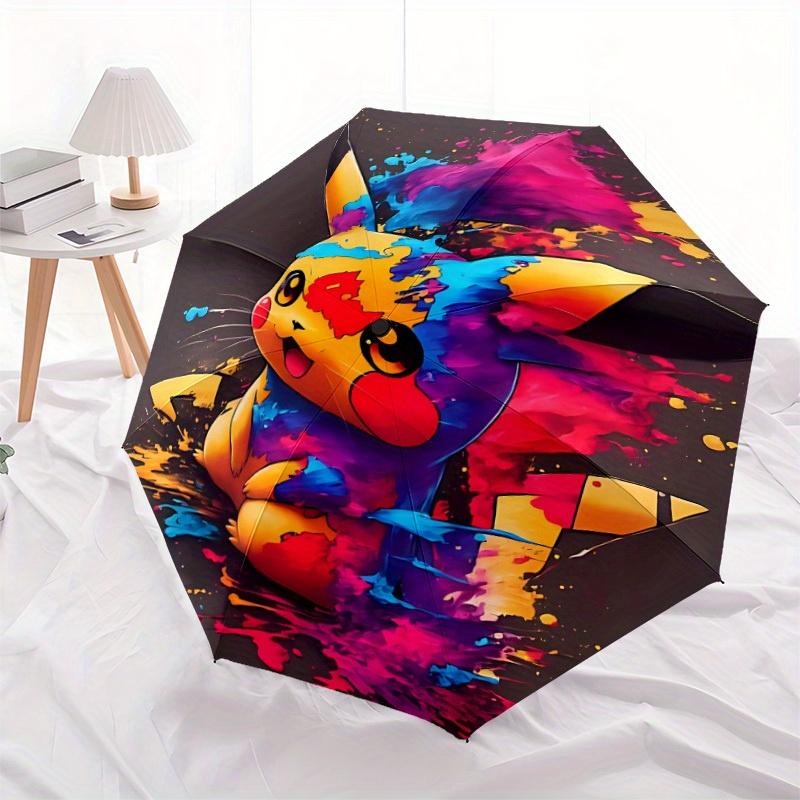 Pikachu Automatisk paraply med sammenleggbar funksjon - Reiseparaply, Perfekt gave til bursdag, jul a0827041