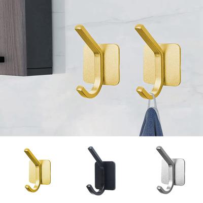 1 Pcs  Adhesive Hooks Heavy Duty Wall Hook Towel Hooks And Coat Hooks Stick On Cabinet Doors Waterproof Self Adhesive Holders Kitchen Bathroom