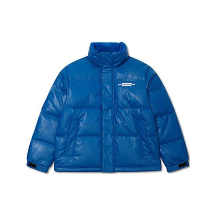 Levis FW22 Zipper Printed Long Sleeve Down Jacket Men Jackets Blue A5163-0001