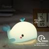 Eye Friendly Bedside Lighting Cute Whale Silicone Touch Night Light, USB Rechargeable Lamp with Portable Animal Light 3 Brightness & Remote