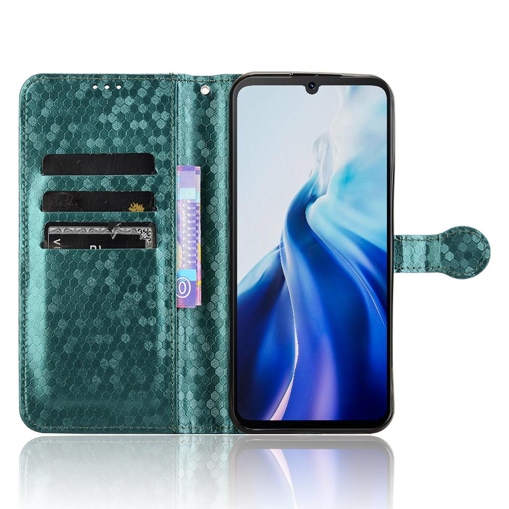 

For Cubot A30 Wallet Case Dot Pattern Imprint PU Leather Phone Cover Black