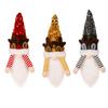 Whimsical Red Yellow And Black Sequin Hat Wine Bottle Ensembles With Antlers For Festive Christmas Decor