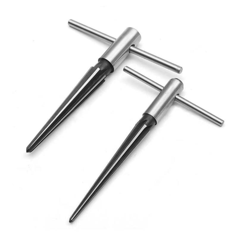 Professional Tapered Reamer with Round/Hexagonal Shank T-Handle Smooth Cutting Drilling Tool for Machinists Woodworking