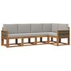 Outdoor Sofa Set 5 Pcs Natural and Light Grey Polyester