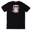 T-Shirt Funny Surprised Cats Motif CottonWill Open In a New Window or Tab