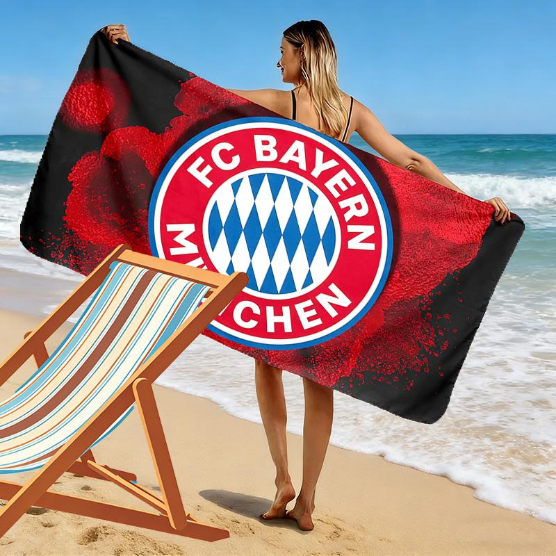 Bayern München3 Print Beach Towel, Large Soft Quick Dry Towel for Beach Camping Swimming