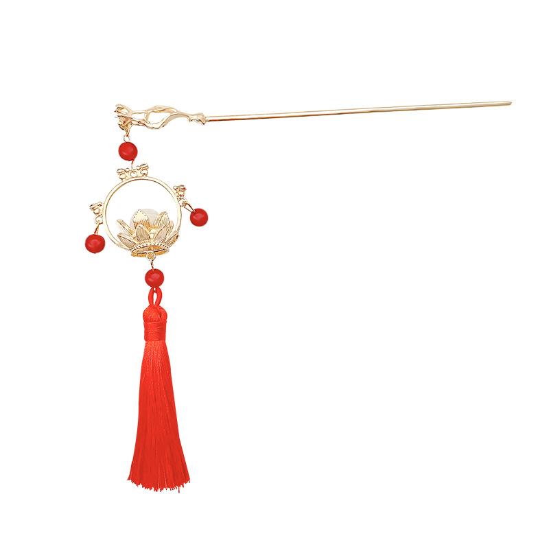 Antique Tassel Hairpin Women's New Chinese Disc Hair Pearl Hairpin Modern Cheongsam Hairpin Headdress