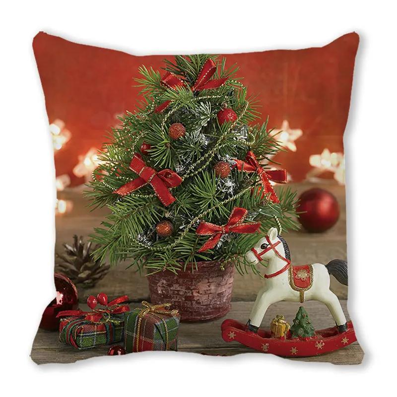 Weihnachtsbaum Neujahr Weihnachtskugel Kerze Weihnachten Ornament Kissenbezug Schlafzimmer Sofa Esszimmer Sitz Überwurf Kissenbezug