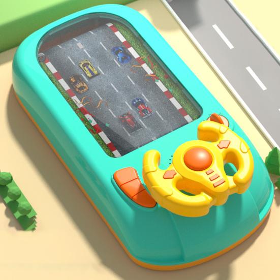Kids Driving Simulator Toy 200 Levels Adjustable Educational Steering Wheel Toy Toddlers Interactive Pretend Driving Car Racing Board Game