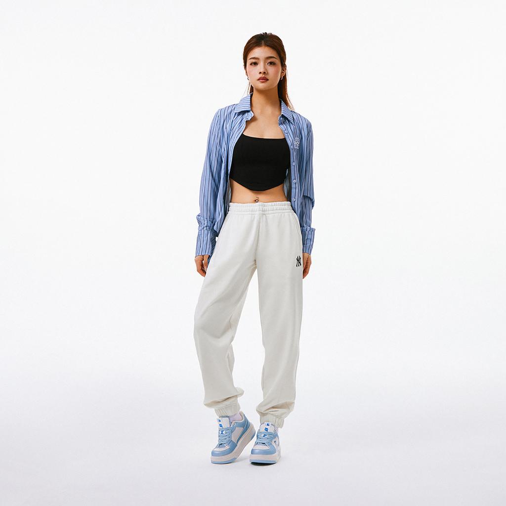 New MLB Base Logo Casual Pants Unisex Cream 3APTB0841-50CRS