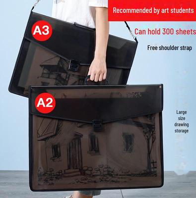 A2 Tragbare Kunstmappe mit großem Fassungsvermögen, Aufbewahrung für technische Zeichnungen/Poster, 4-fach offener Zeichenpapier-Organizer, A3 Mappe