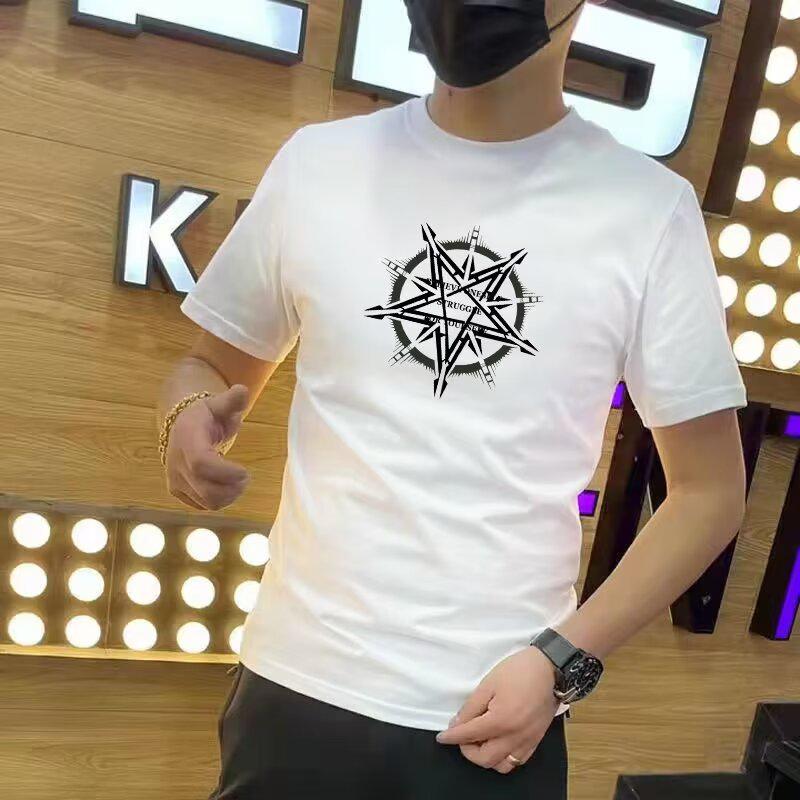 

Мужская модная хлопковая футболка с коротким рукавом – летний новый стиль L