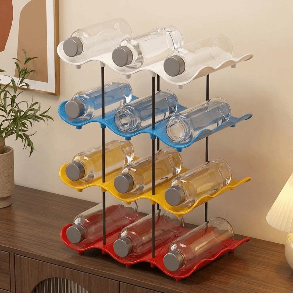 2/3/4 Layers Wavy Multi-layer Finishing Rack Anti-Fall Water Bottle Storage Rack Pantry