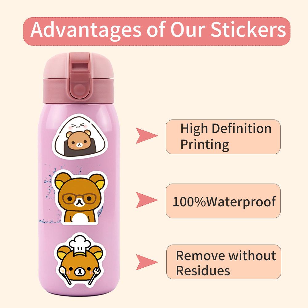 105 New Styles of Relaxed Bear and Bear Girl Doodle Stickers for Decoration Refrigerator Skateboard DIY Personality Stickers