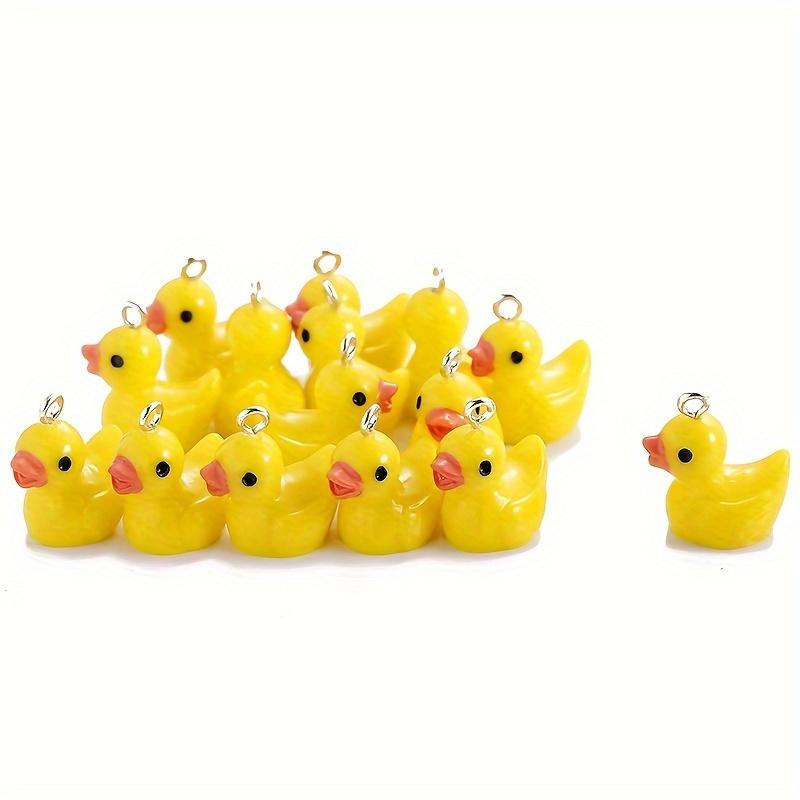 10Pcs 3D Yellow Duck Charms Cute Pendants For Jewelry Making Handmade Earrings Bracelet Necklace Key Chain Accessories