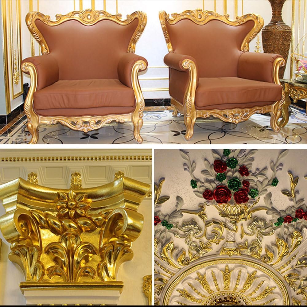 BoYue 100PCS 24K Pure Genuine Gold Leaf Foil Sheet Gold Decoration (Gold)