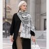 Winter Knitted Thick Women Scarf Tie-dyed Design Cashmere Shawls Lady Warm Wrap Short Tassel Scarves