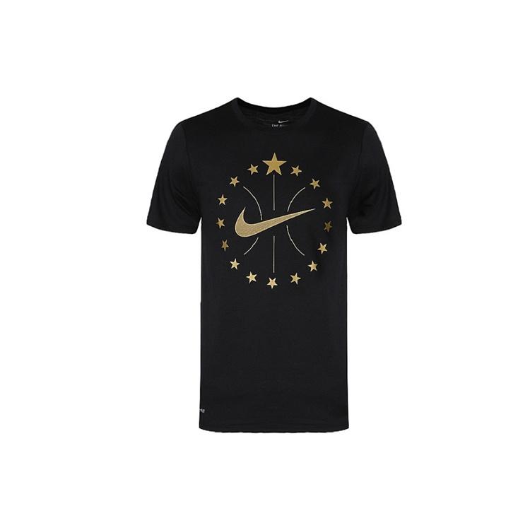 Nike Bronzing Logo Sports Quick Dry Basketball Short Sleeve Black Men's 913343-010