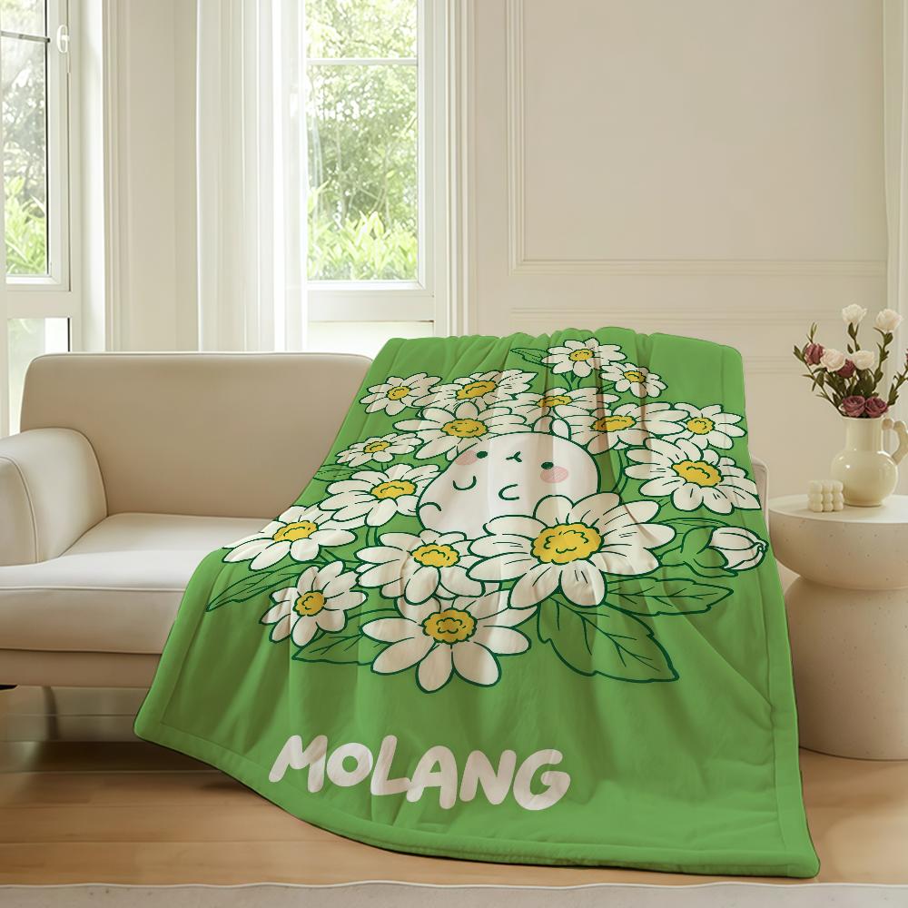 Cartoon cute M-MolangS Blanket For Sofa Office Bed Plane Travel Sleep Read Relax Camping Soft And Warm