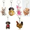 Hanging Accessory Chicken Piggy Capybara Bear Squirrel Acrylic Keychain Acrylic Creative Backpack Pendant Funny Hen Bag Hanging