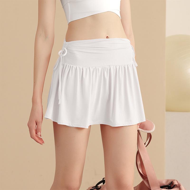 

Sports shorts cool yoga sports short skirt women s quick-drying running fitness badminton skirt half body anti-light tennis culottes women S білий