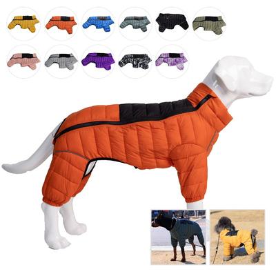 S-4XL Dog Thicken Cotton-padded Coat Pet Warm Down Jacket Windproof 4 Legs Pet Outfit Winter Greyhound Husky Chihuahua Clothes