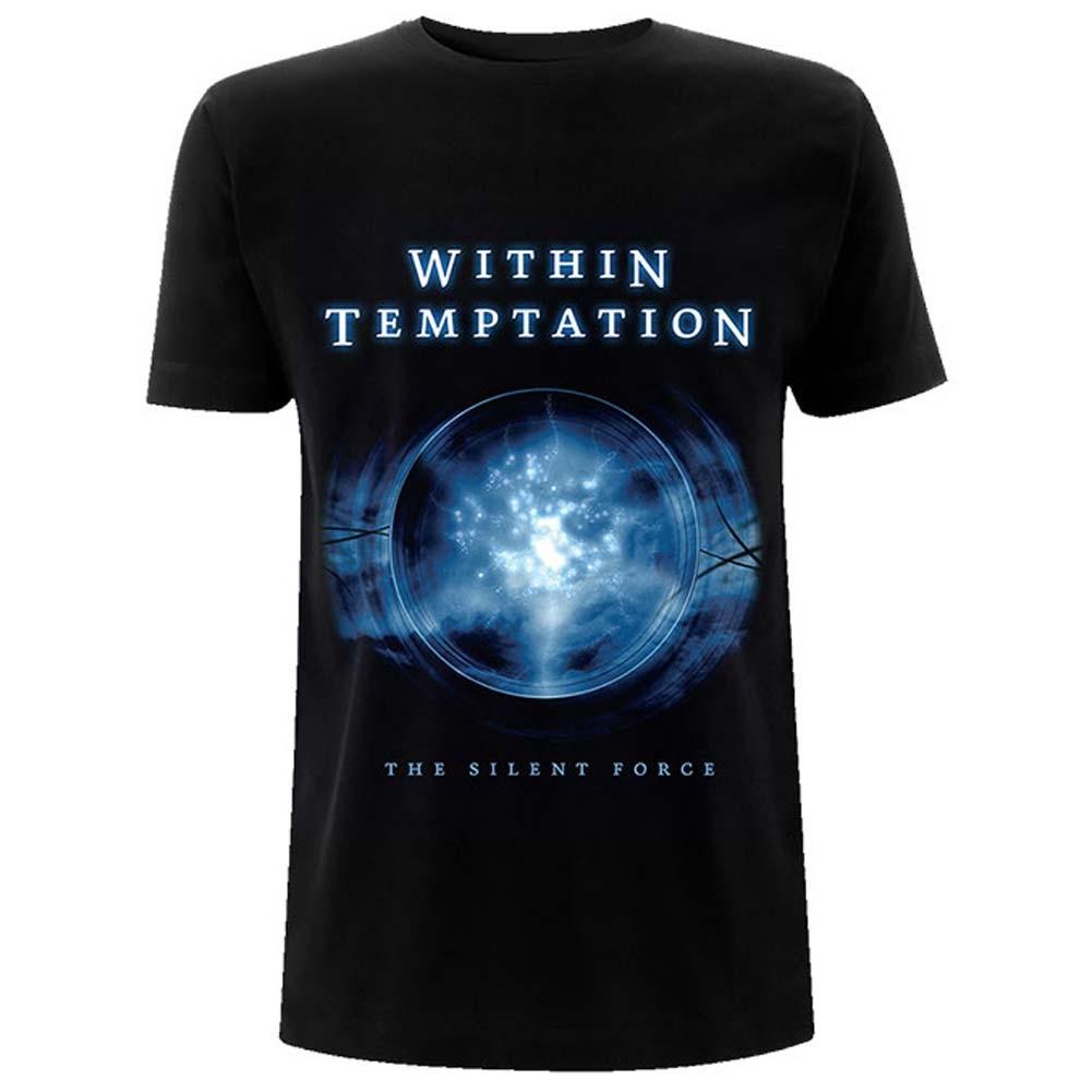 Men s Within Temptation Silent Force Tracks (Back Print) Slim Fit T-shirt 2XL