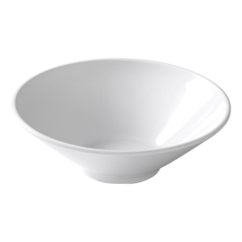 A5 White Melamine Noodle Bowl for Commercial Use – Porcelain-Style Spicy Hot Pot and Wonton Bowl