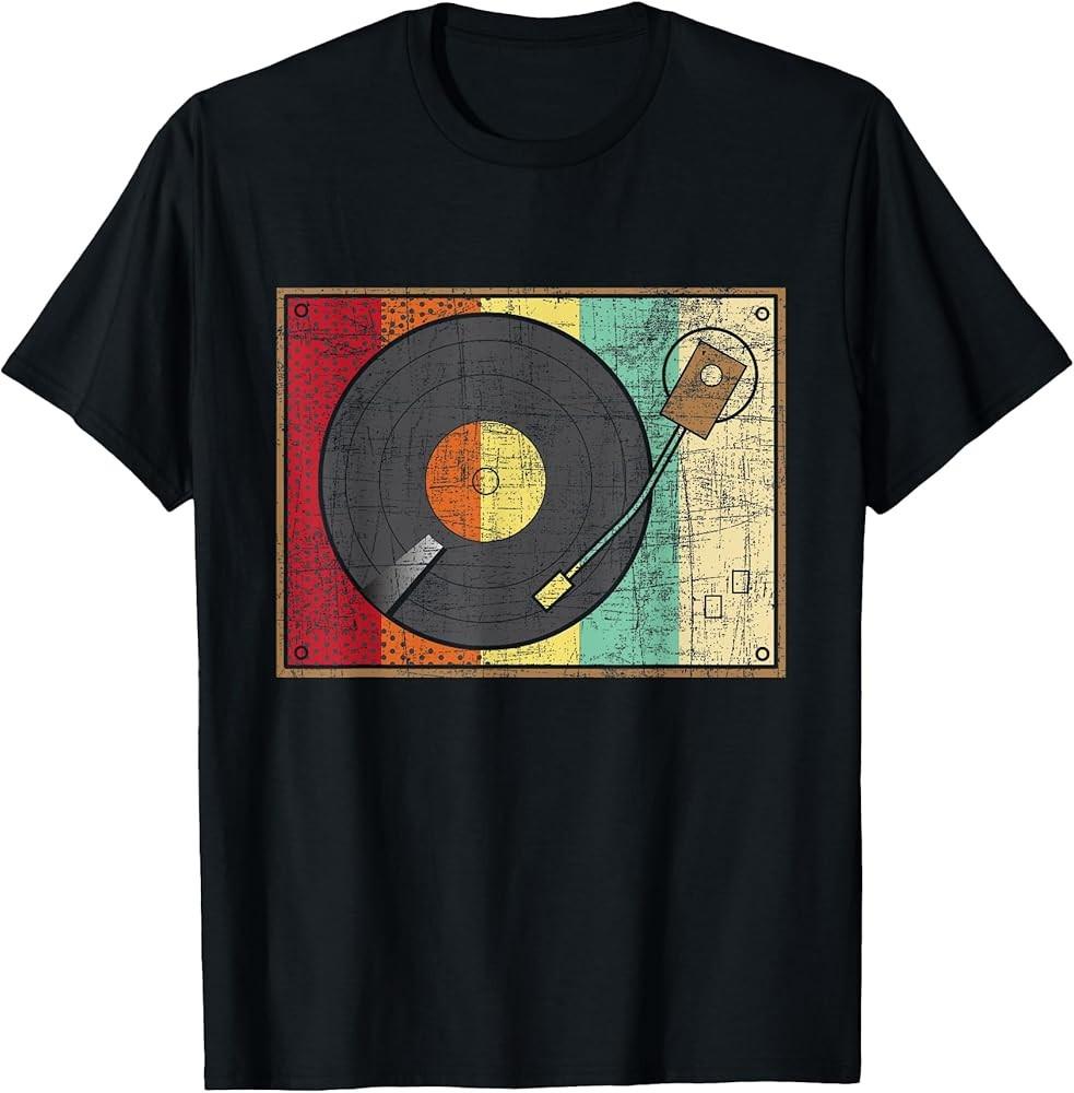 Retro Vintage Vinyl Record Player Turntable Music Lover TShirt Unisex T-Shirt