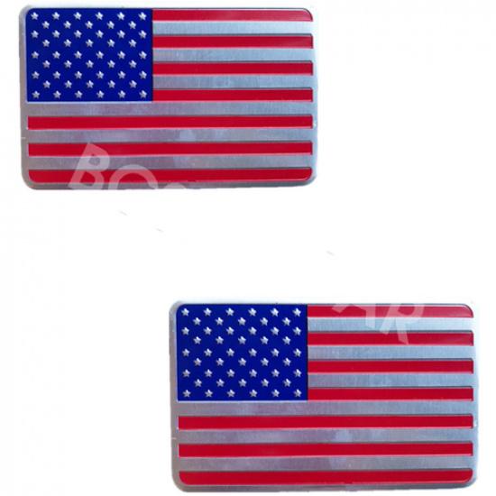 USA American Flag Sticker Car Bumper Body Window Metal Emblem Decoration 2PCS