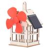 Solar Powered Windmill Wooden House DIY Kids Children Science Educational Experiment Toy