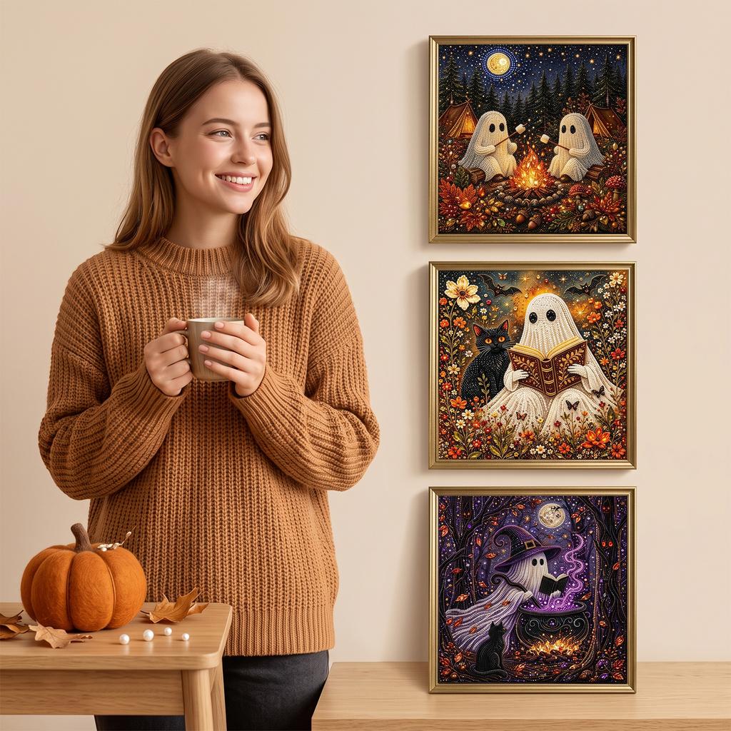Halloween Diamond Art Kit Ghost Barbecue Design