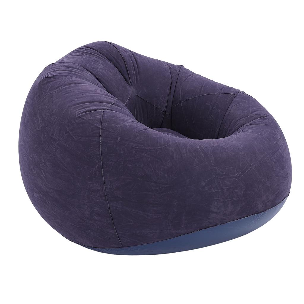 Inflatable Lounge Chair Flocking PVC Portable Folding Blow Up Sofa for Living Room Bedroom Balcony