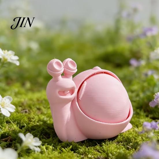 Mignon Organisateur de Bureau Escargot Boîte de Rangement, Ornement Nouveauté Imprimé en 3D, Porte-Boîte à Bijoux avec Couvercle, Bureau Amusant pour Bijoux Attaches à Cheveux Petits
