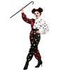 Tuta Costume Halloween Circo Stampa Carte da Gioco con Cintura per Spettacolo Teatrale