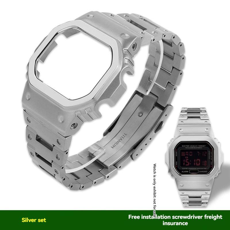 

Легкий корпус-ремінець зі сплаву титану для Casio G-SHOCK DW5600 GW-M5610 GWX5600 GW-B5600 Мод-комплект Металевий титановий безель ремінець інструменти For GW-M5610