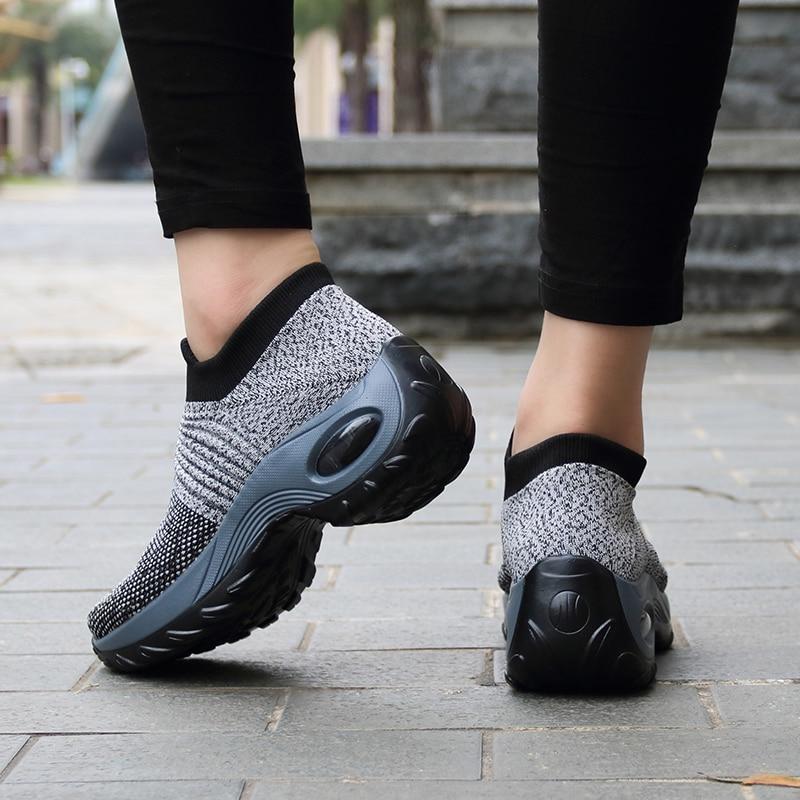Spring Women Sneakers Shoes Autumn Flat Slip On Platform Tenis For Women Breathable Mesh Sock Sneakers Shoes Zapatos De Mujer