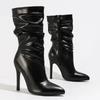 Women Side Zipper High Thin Heel Mid-calf Boots for Office Business Nightclub Party Wedding Model Catwalk Show