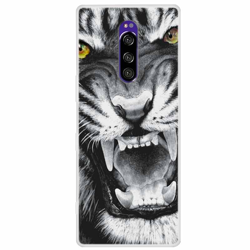 For Sony Xperia 1 Case Luxury Animals Transparent Cover for Sony Xperia1 XZ4 SO-03L SOV40 J8110 J9150 J8170 Phone Shells Covers